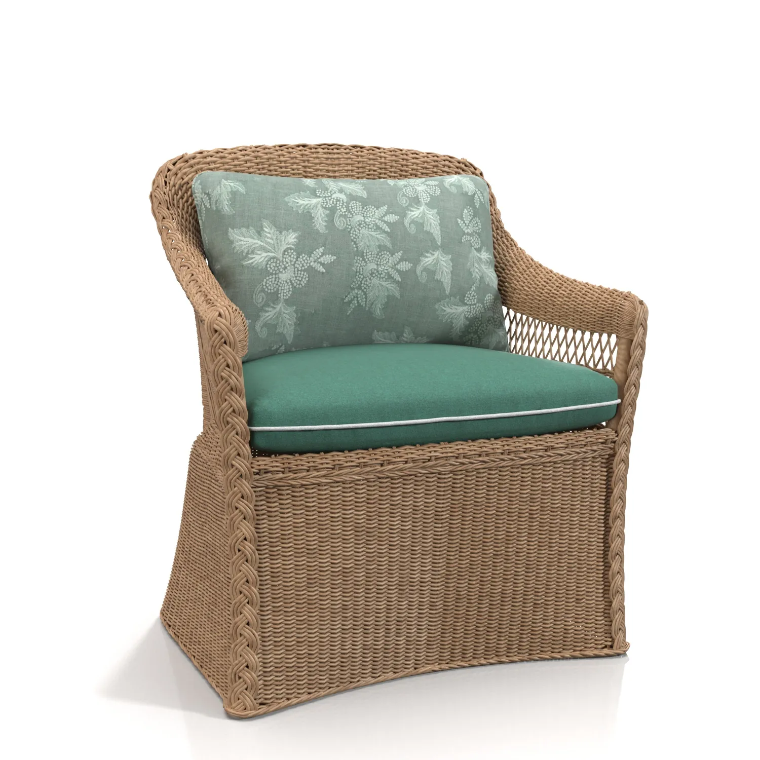 Braided Rattan Lounge Chair PBR 3D Model_01